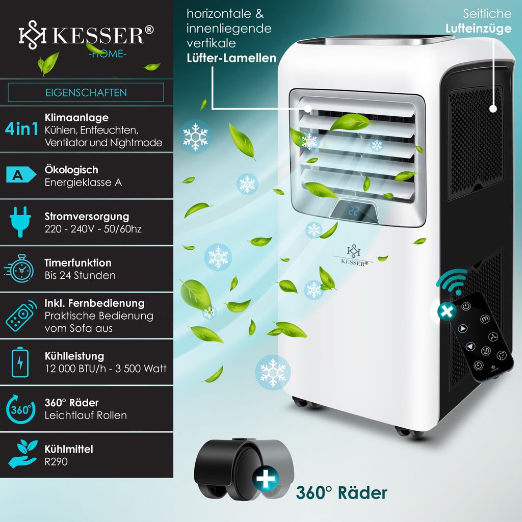 KESSER® – Klimaanlage Mobiles Klimagerät 4in1