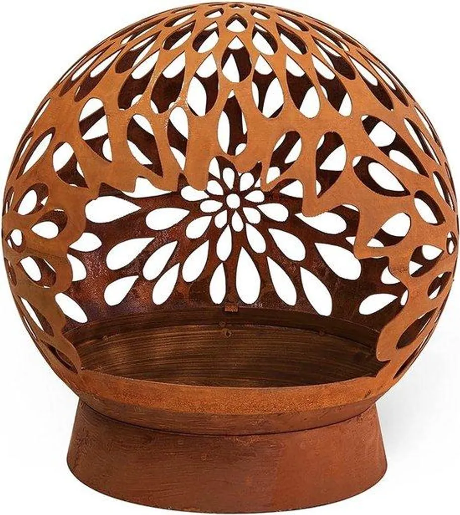 Brasero 52cm anti-vent motif gouttes pour un feu stable et sécurisé