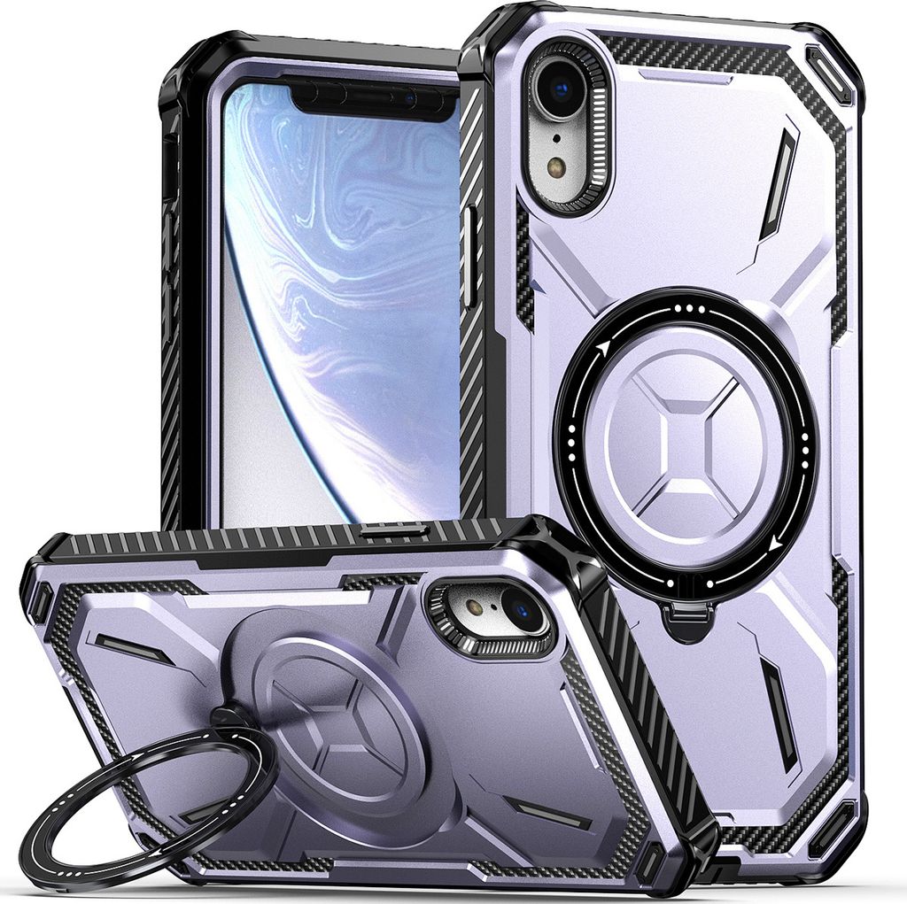 Schutzhülle für iPhone XR Magnetisches Kickstand Hülle, Kompatibel mit Magsafe Ladegerät Lila