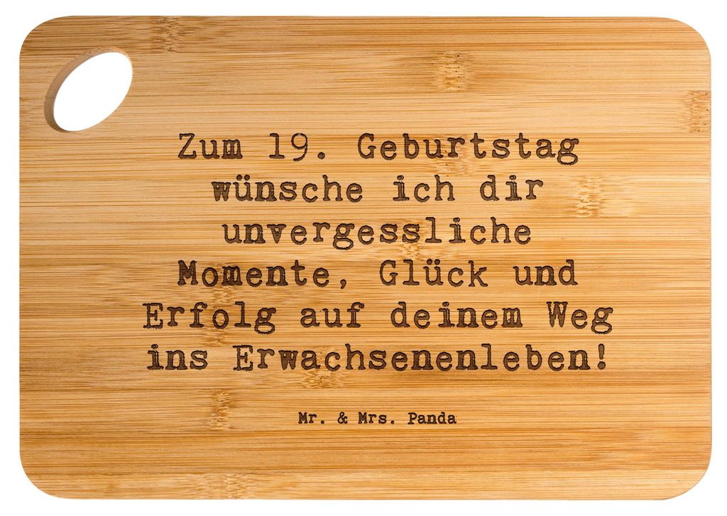 Mr. & Mrs. Panda Holzbrett Spruch 19. Geburtstag Wünsche - Produktbild 