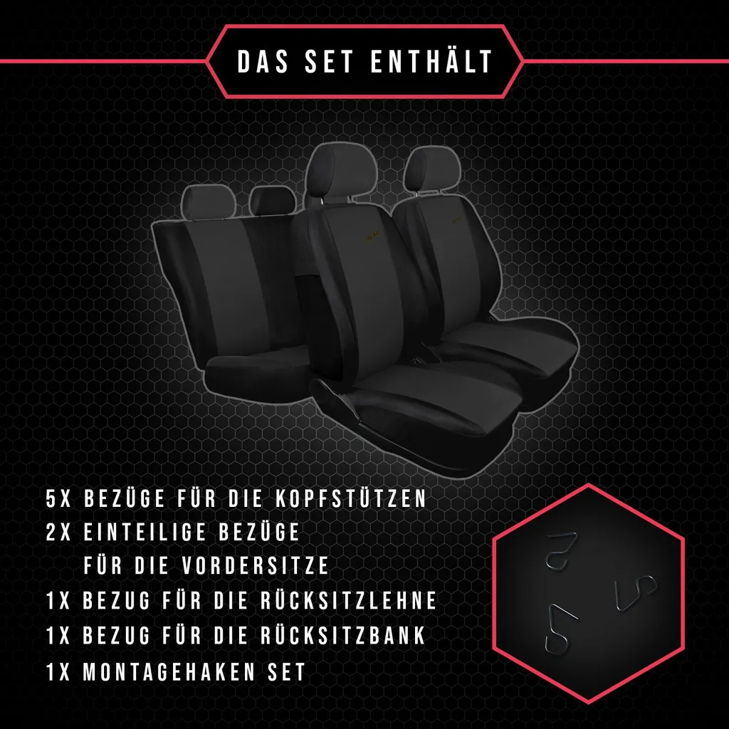 Kit Coprisedili XR Grigio Scuro per Fiat Punto | Montaggio Universale - 8