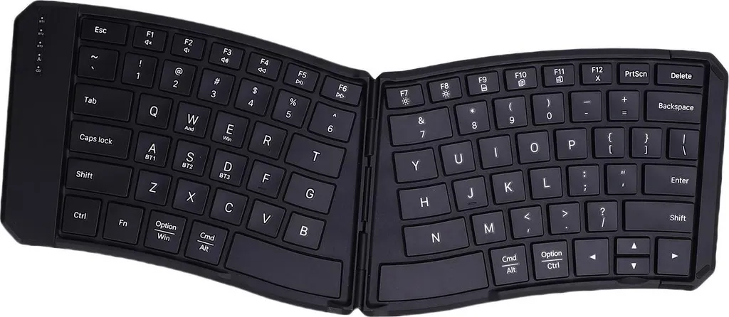 Clavier pliable portable sans fil Bluetooth avec design ergonomique en V