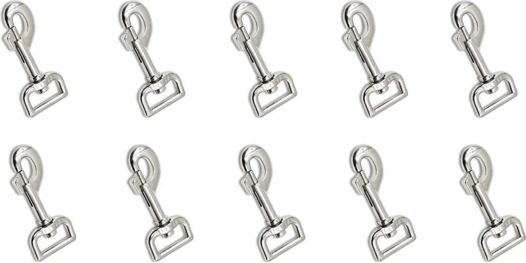Karabinerhaken - Bolzenkarbinerhaken 10er Set Karabiner flache Öse 25 mm x 82 mm