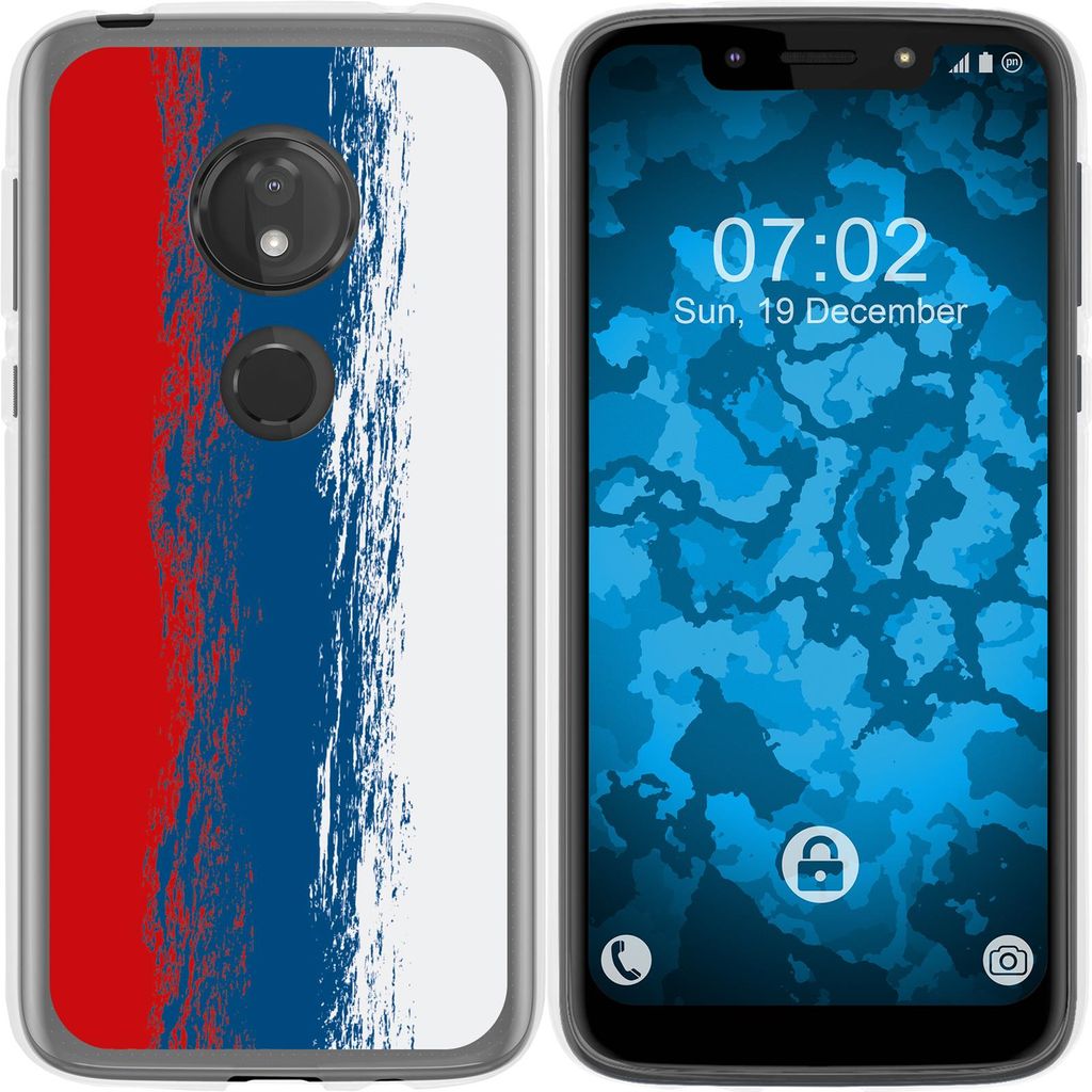 PhoneNatic Case kompatibel mit Motorola Moto G7 Play Silikon-Hülle WM Russland M9