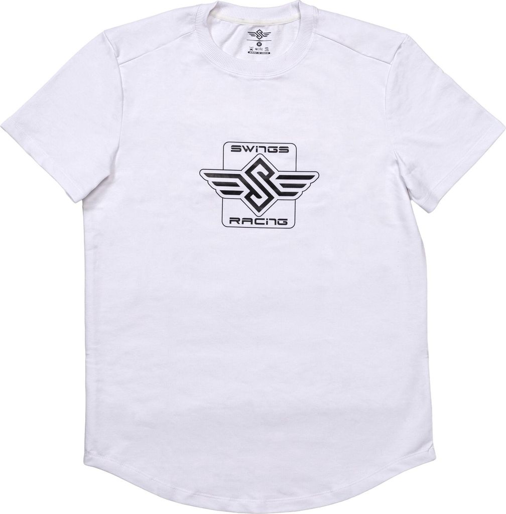 Swings Racing T-Shirt Herren Weiß – Atmungsaktives Baumwollshirt für Training & Alltag – Leicht, Modern & Bequem für Skater