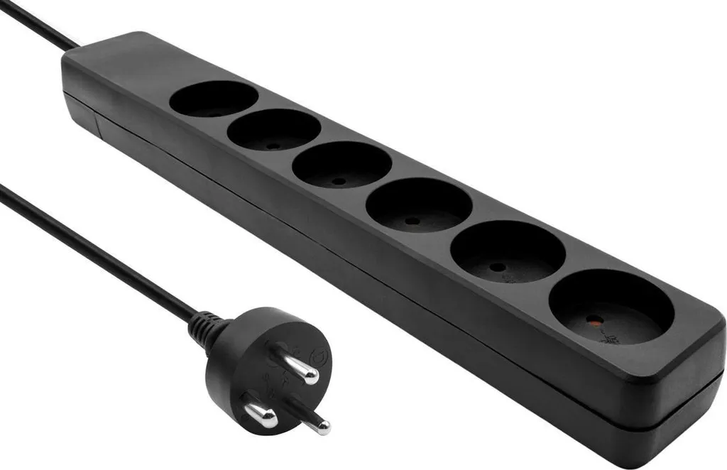 Multiprise Danoise 6 Prises avec Terre - MicroConnect Danish Power Strip