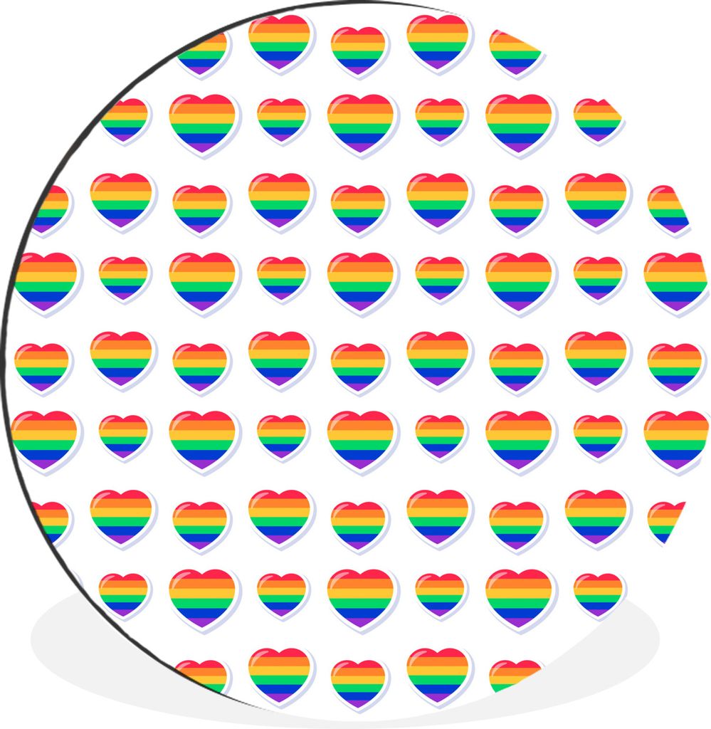 MuchoWow Aluminium Wandkreis Liebe - Regenbogen - Vorlage Ø 30 cm Wanddeko Modern Wohnzimmer - Wand Bild - Wohnzimmer - Runde Bilder - Alubilder...