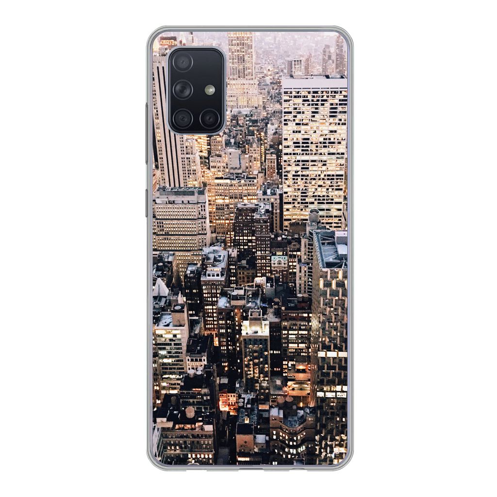 MuchoWow Handyhülle Schutzhülle Hülle für Samsung Galaxy A71 New York - NYC - Amerika Silikon Softcase Handy Hülle - Kartenbesitzer
