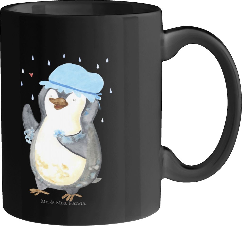 Mr. & Mrs. Panda Becher Pinguin Duschen - Schwarz - Produktbild 