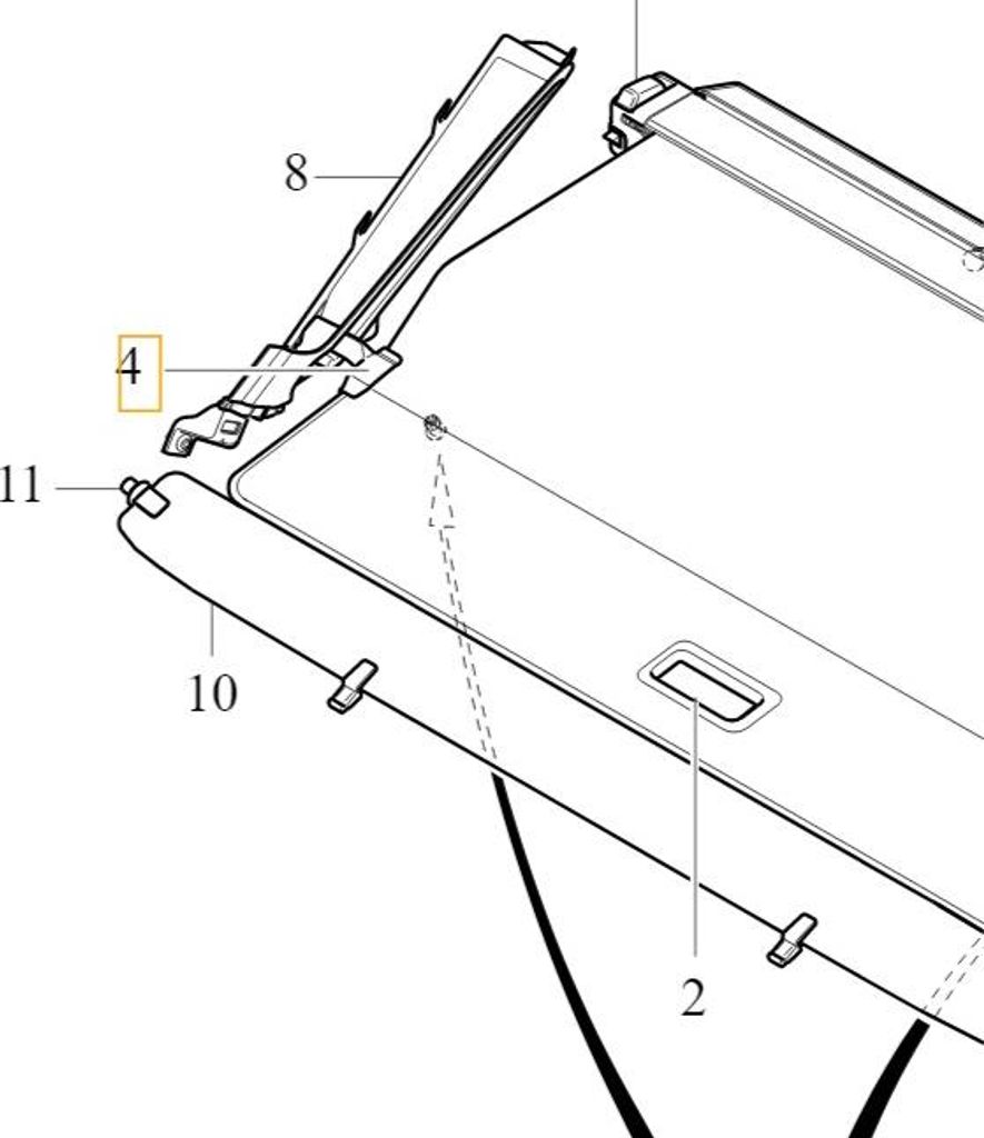 VOLVO XC60 II rechts Kofferraum-Rollo-Clip schwarz 32239163