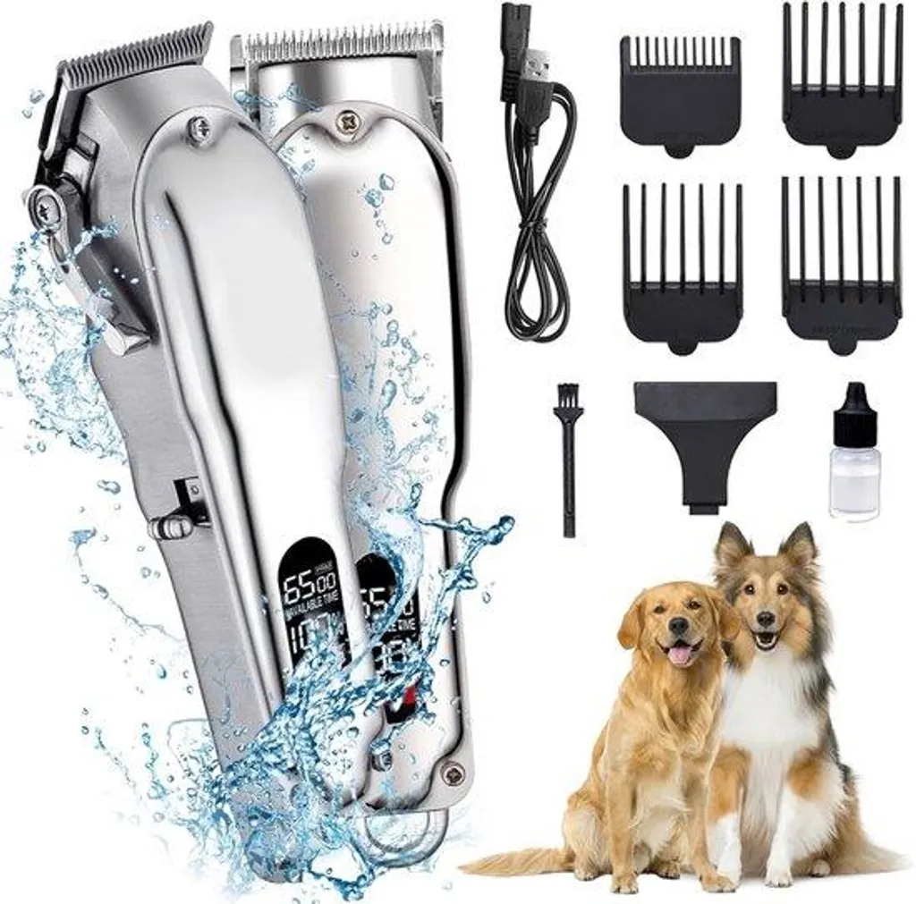 Kit de toilettage à lames céramique : tondeuse étanche 6 accessoires
