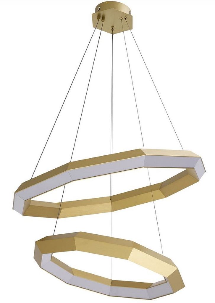 Casa Padrino Luxus LED Kronleuchter Antik Messingfarben Ø 80 x H. 206 cm - Wohnzimmer Kronleuchter - Hotel Kronleuchter - Luxus Qualität