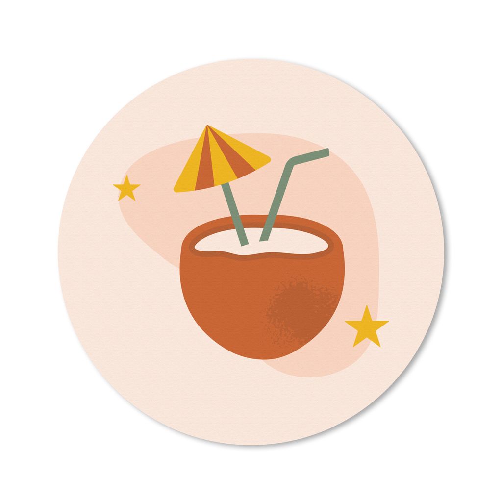 MuchoWow Mauspad Mousepad Kokosnuss - Sterne - Pastell 30x30 cm - Mousepads - Maus Mat - Pad - Mausunterlage - Tischunterlage - Schreibtischmatten