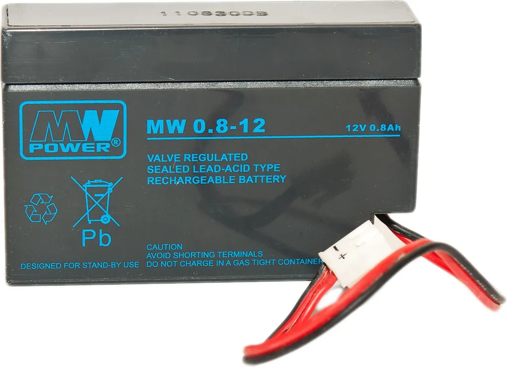 Batterie pour alarme et centrale 12V 0,8Ah MW 0,8-12 96x25x62 mm