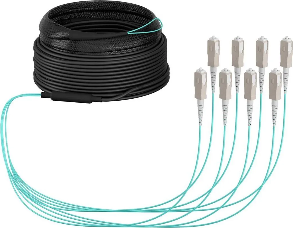 Câble optique 8G OM3 20m avec connecteurs SC et protection anti-rongeurs