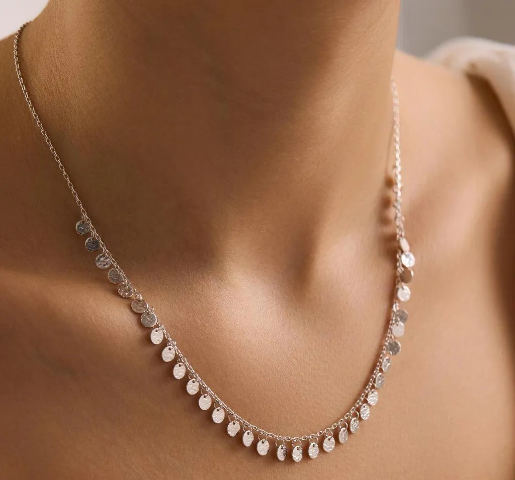 Bijou Collier en Argent 925 Minimaliste - Chaîne avec Plaquettes Gravées