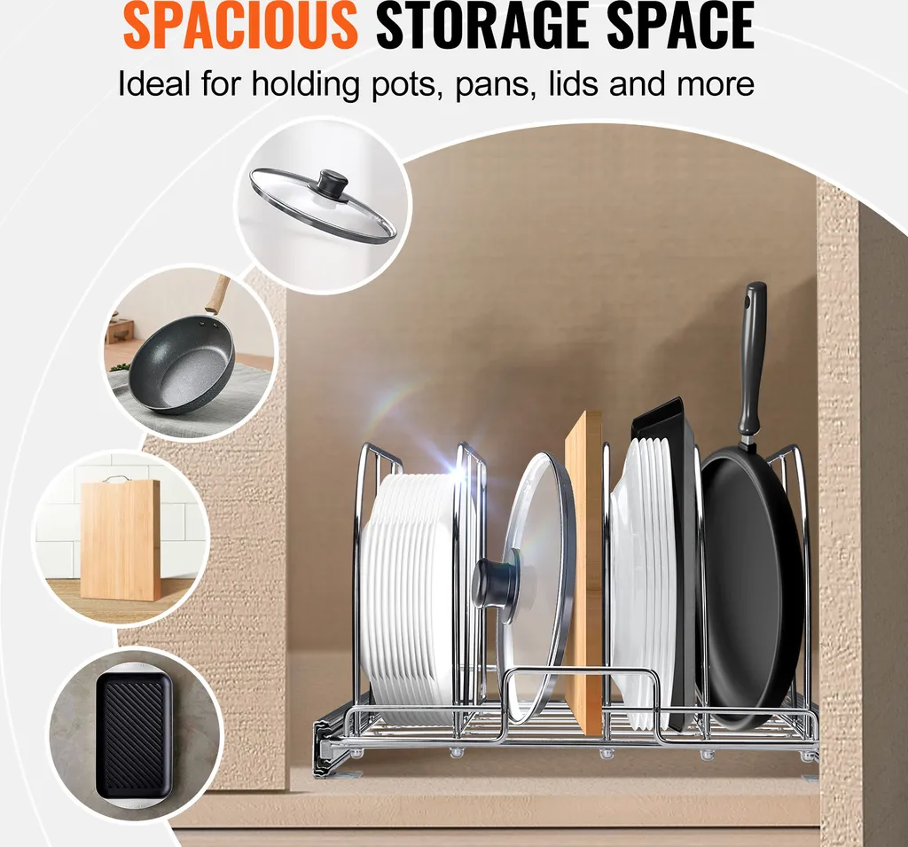 Range-Casseroles Extensible avec Diviseur en Fil d'Acier Modulable - 2