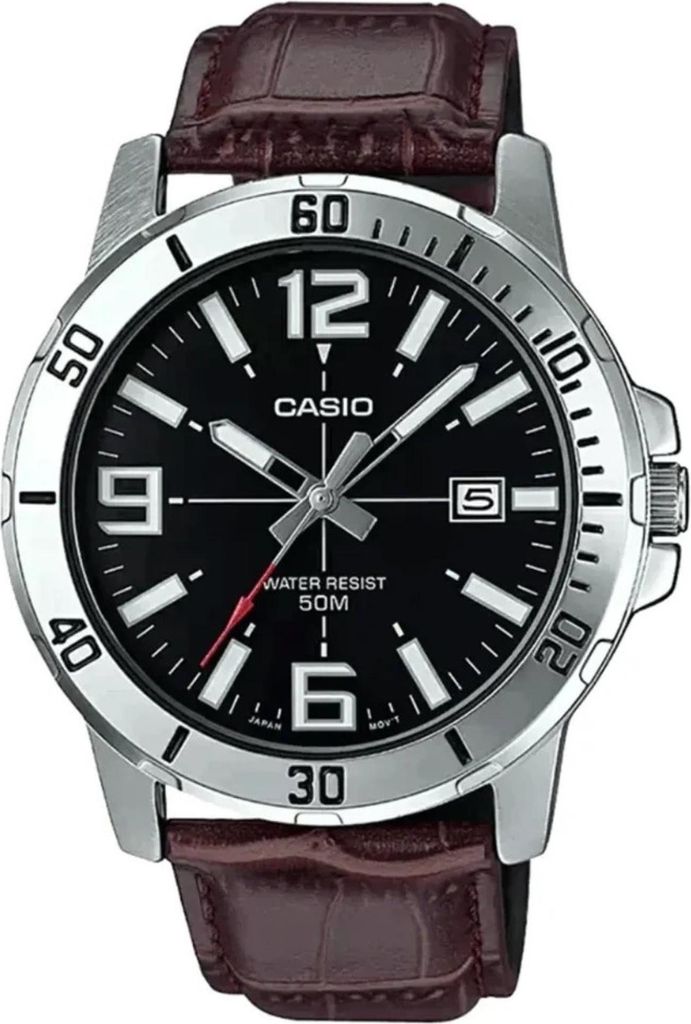 Casio MTP-VD01L-1BV Men's Enticer Stainless Steel Black Dial Casual Analog Sporty Watch