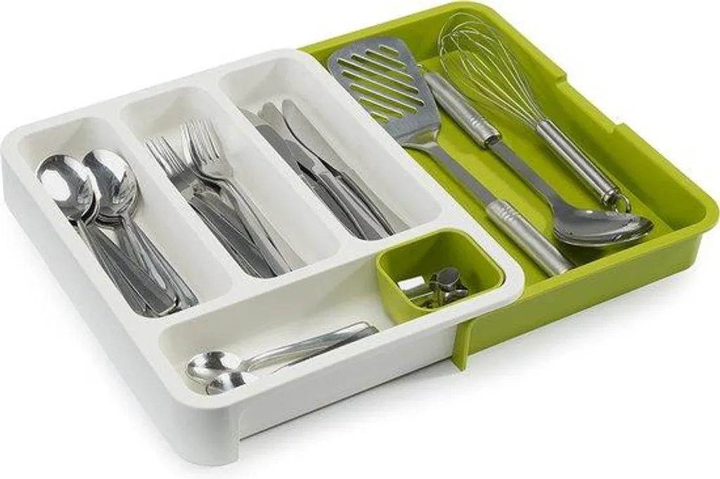 Range-couverts extensible pour tiroir de cuisine - Organisateur bicolore