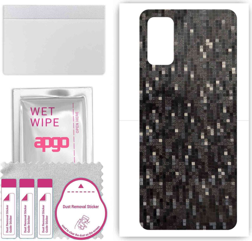 apgo Rückseite Schutzfolie, Skin, kompatibel mit Realme Q2 Pro, Hinten Displayschutzfolie aus Vinylfolie, kratzfest, einfache Montage - Carbon Bla...