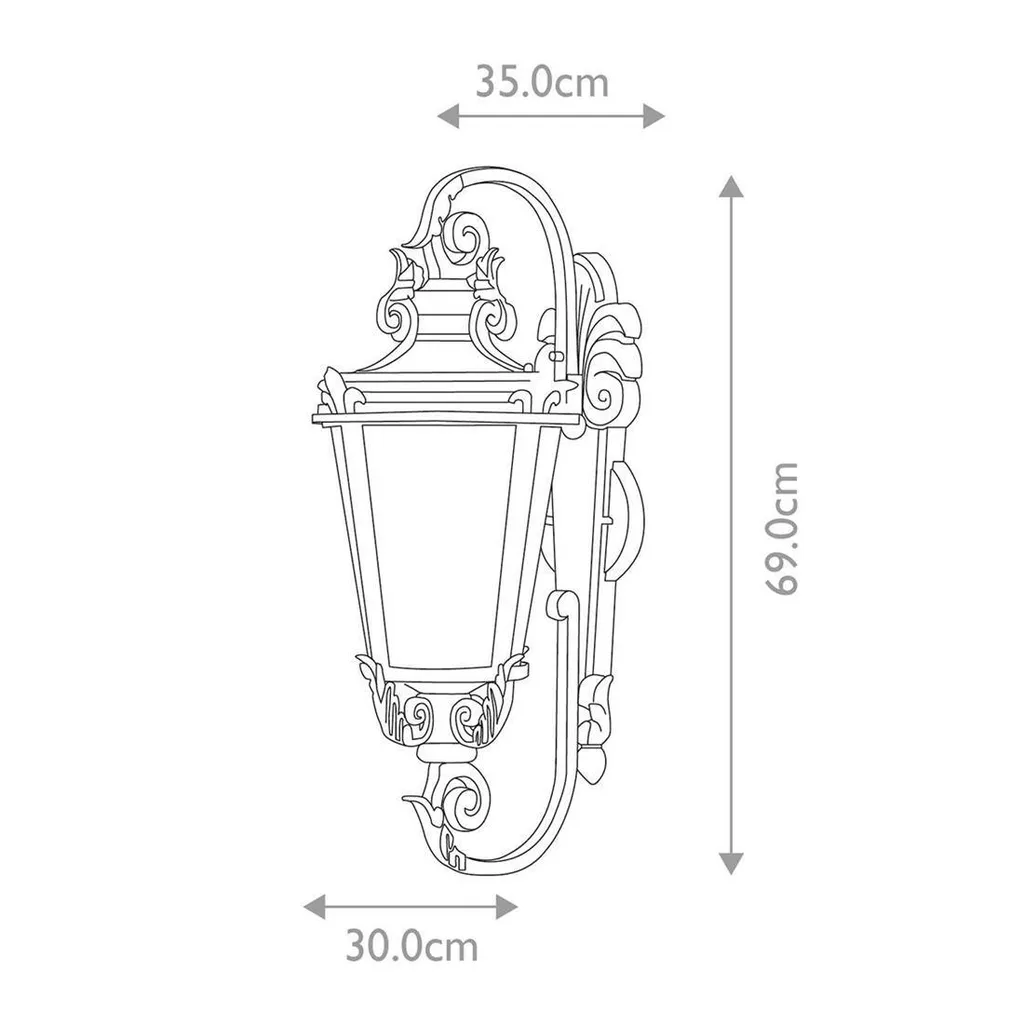 Éclairage extérieur Baltimore style ancien E27 60W pour terrasse et jardin