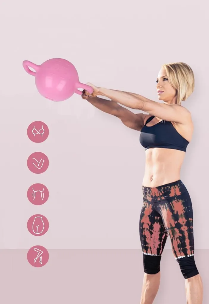 Haltère à eau ajustable de 1 à 5 kg kettlebell ergonomique violet