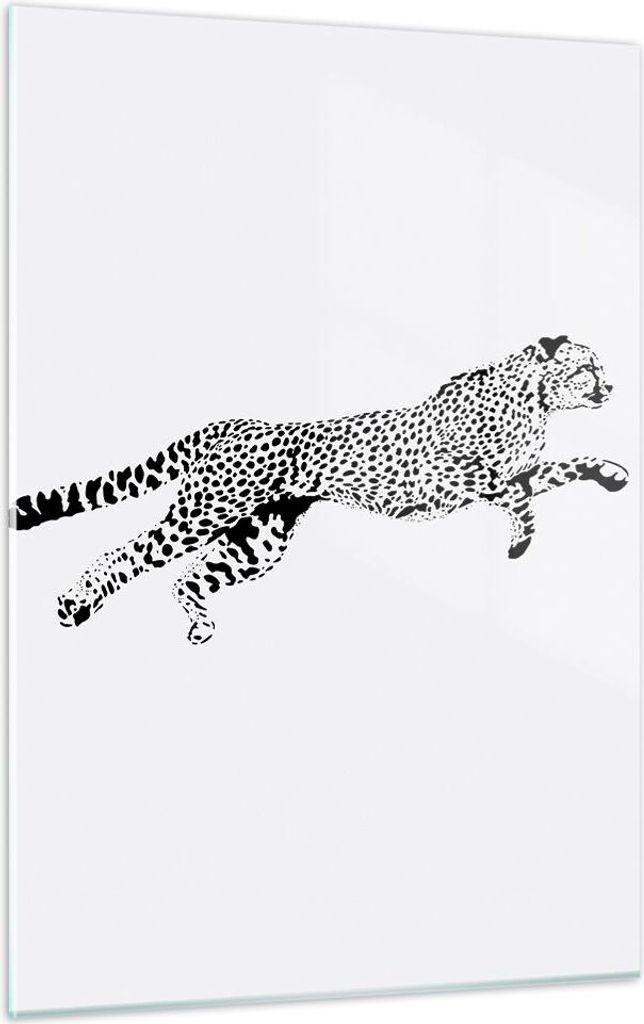 Bilder auf glas - Einteilig - Gepard Tier Dots - 50x70cm - Glasbilder - Wandbilder - Bilder - zum Aufhängen bereit - Wanddekoration aus Glas - Gla...