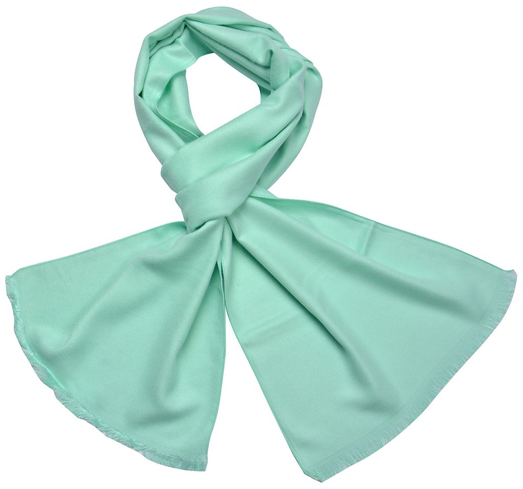 Schal mit Quasten Unifarbe Helltuerkis