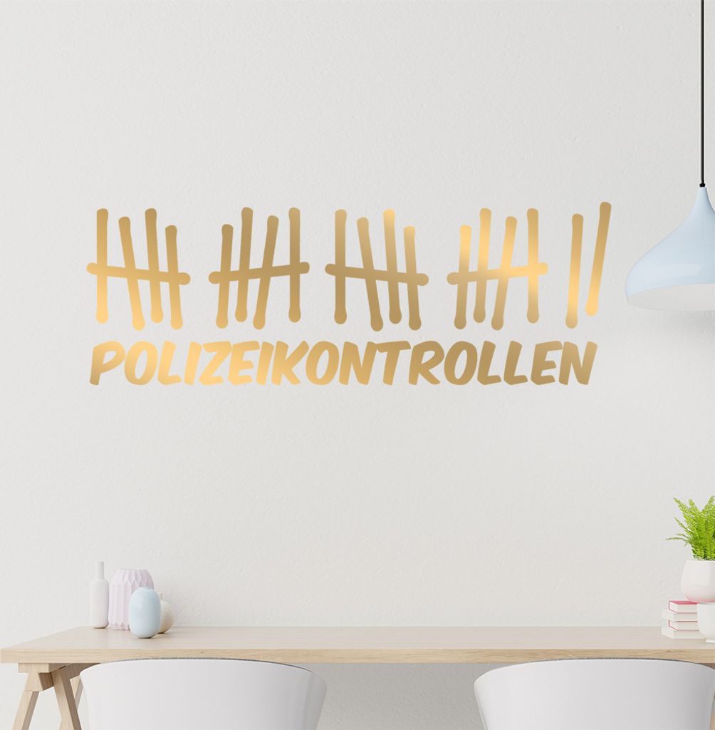 Polizeikontrollen Wandtattoo in 6 Größen - Wandaufkleber Wall Sticker - Dekoration, Küche, Wohnzimmer, Schlafzimmer, Badezimmer