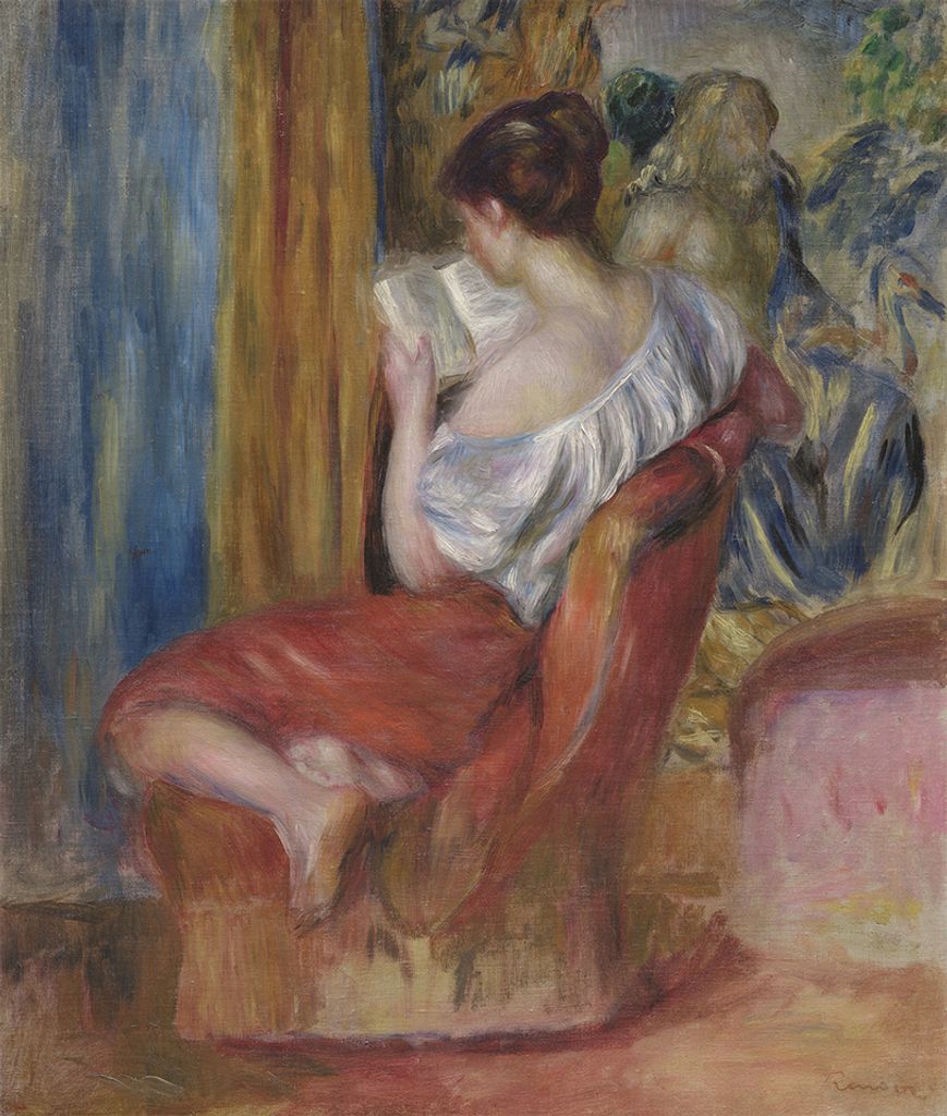 Legendarte - Kunstdruck auf Leinwand - Reading Woman Pierre Auguste Renoir - Wanddeko, Canvas cm. 50x60