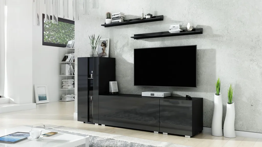 Armoire murale BRADT 40 noire - Meuble de rangement design compact