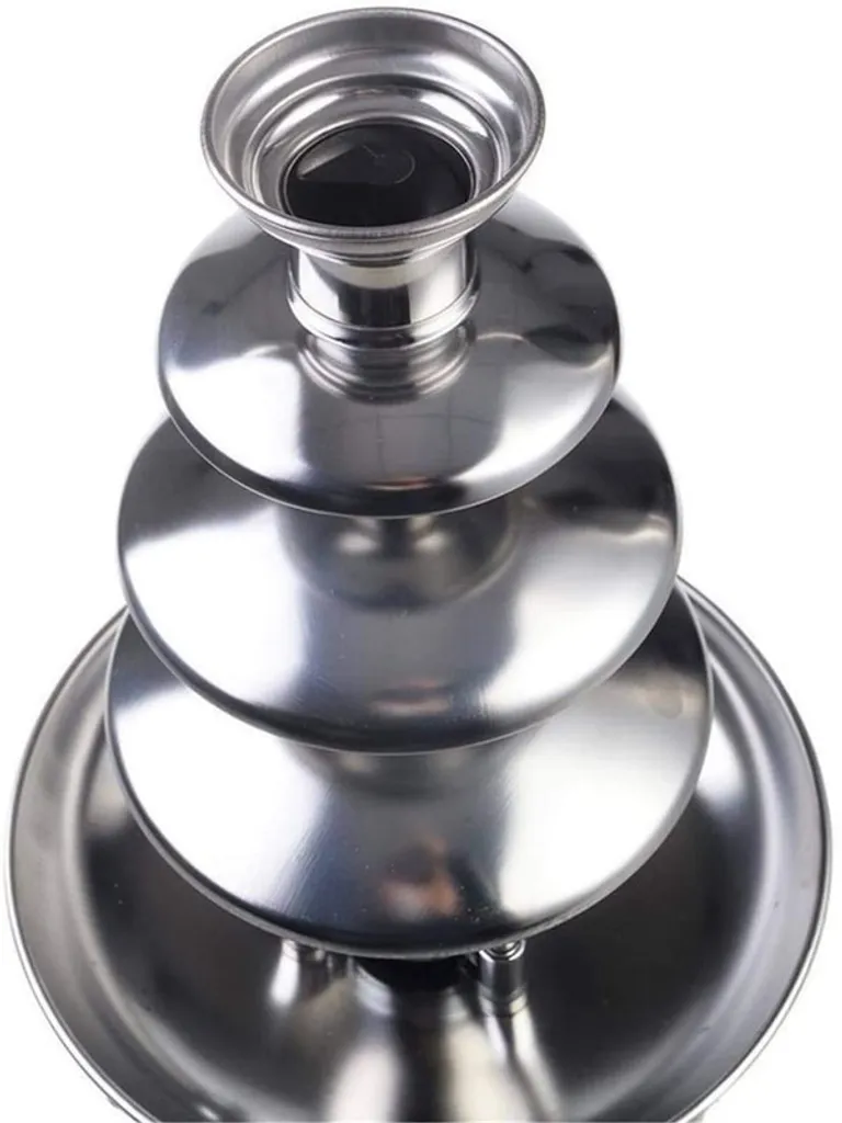 Fontaine à chocolat à 4 niveaux et fondoir électrique argent de 3 kg