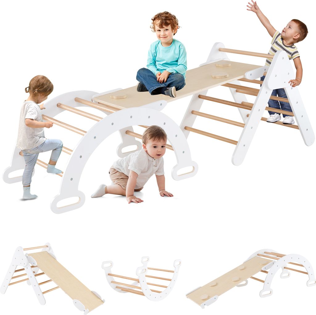 GOPLUS Klettergerüst Indoor, 4 in 1 Kletterdreieck & Produktbild 