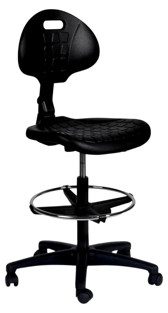 Ergonomischer Arbeitsstuhl aus Polyurethan, höhenverstellbarer Bürohocker mit verstellbarer Rückenlehne, leicht zu reinigen, stabiler Stuhl mit ...