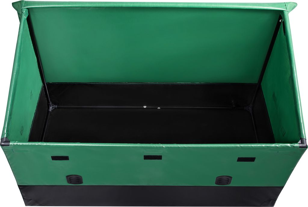 SucceBuy 150 Gallonen Outdoor-Aufbewahrungsbox, wasserdichte PE-Plane-Deckbox mit verzinktem Rahmen, Allwetterschutz, tragbar für Camping, Braun &...