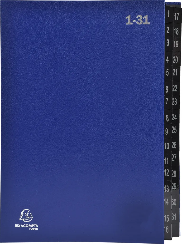 Trieur Valisette Rigide 32 Positions en Carte Lustrée Bleu - 6 pcs