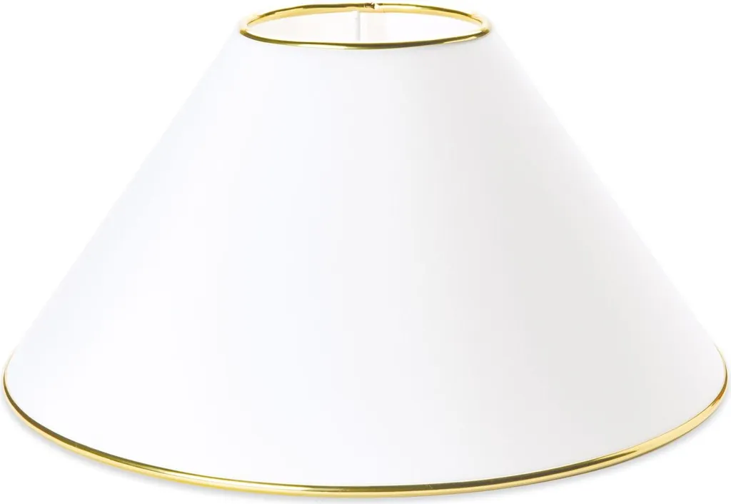 Grand abat-jour blanc bord doré 50cm, design chic pour bague E27
