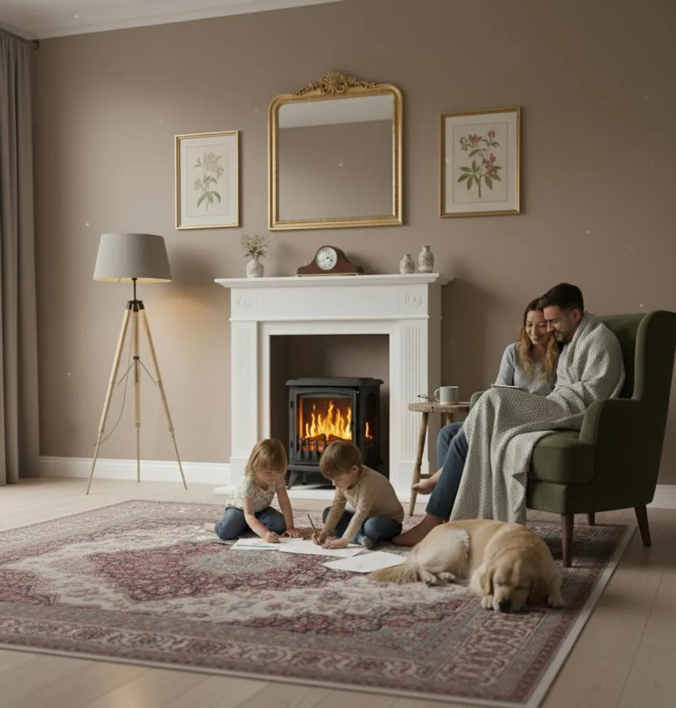 Cheminée Électrique Mobile Fire Glass - Chauffage d'Appoint Design LED - 4