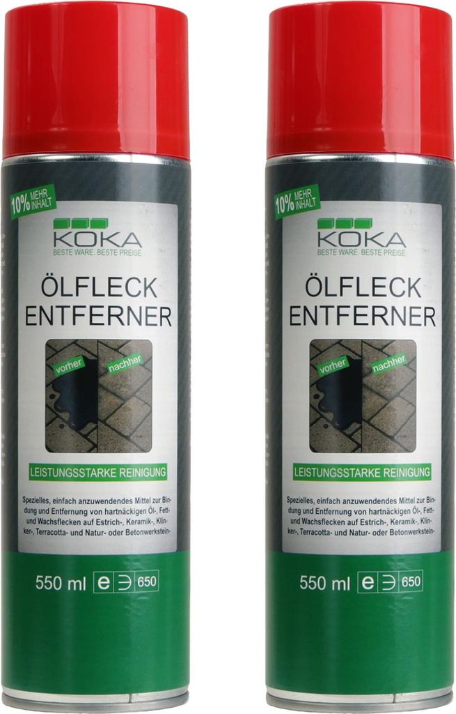 2x KOKA Ölfleck-Entferner Spray Öl Fleckentferner Bindemittel Ölfleckentferner