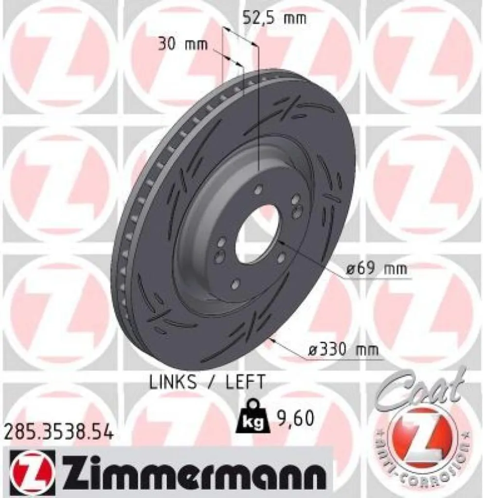 Stop aux vibrations : Disques de frein Zimmermann Black Z 285.3538.54