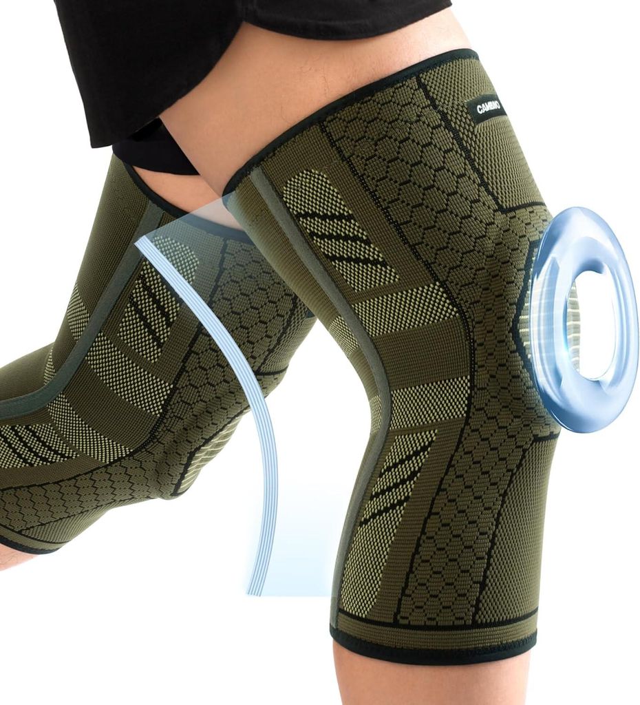 CAMBIVO Kniebandage Männer Damen X2 mit PMMA Stabilisatoren & Patella-Polster, Bandage Knie Rutschfest & Atmungsaktiv, Knee Support für Meniskusr...