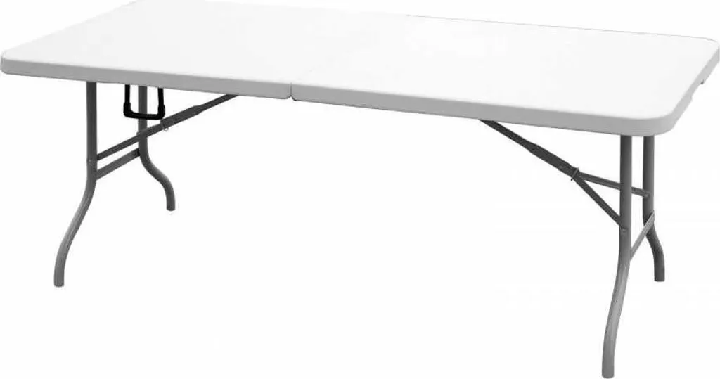Table de jardin pliante 180x75xH74 cm Blanche KZ GARDEN Haute Résistance