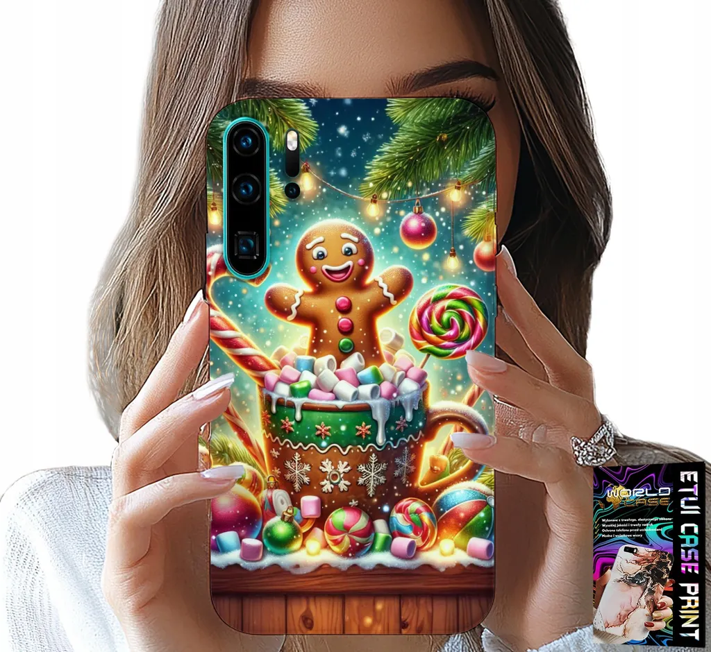 Custodia Per Huawei P30 Pro - Disegni Natalizi Pan Di Zenzero + Lamina