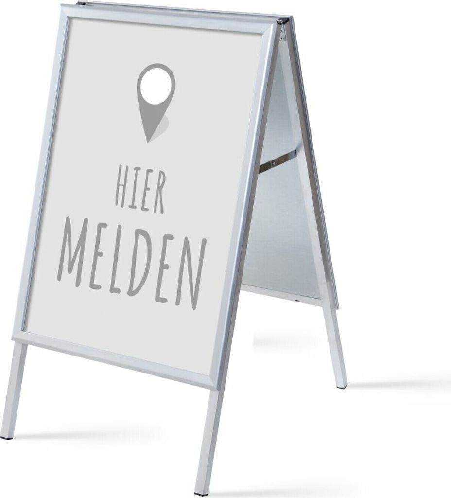 Showdown Kundenstopper - DIN A1 - Komplett-Set - Hier Aanmelden Niederländisch - Grau/Schwarz