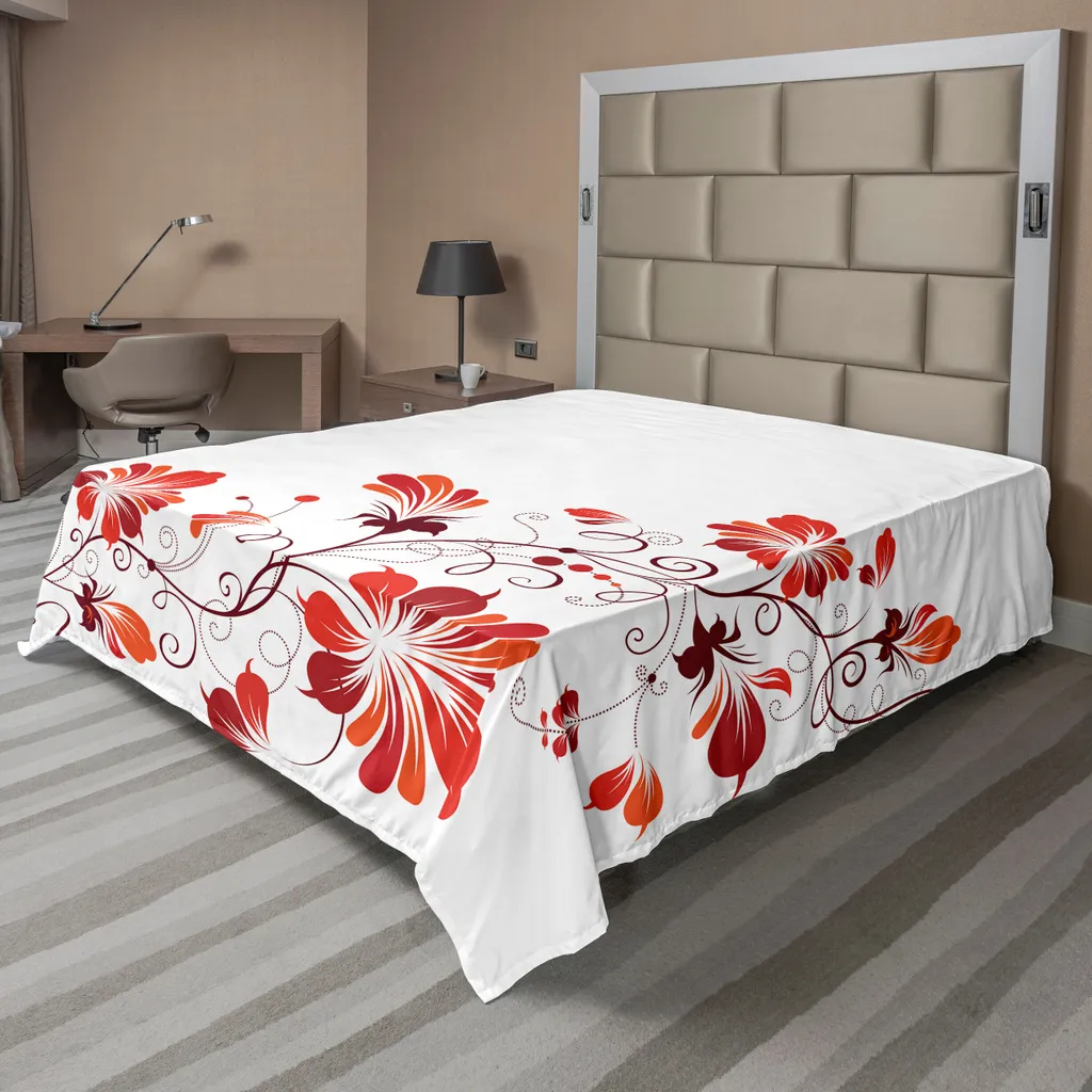 Lenzuolo ABAKUHAUS Bianco Rosso 266x260 | Design Cinese Luxury