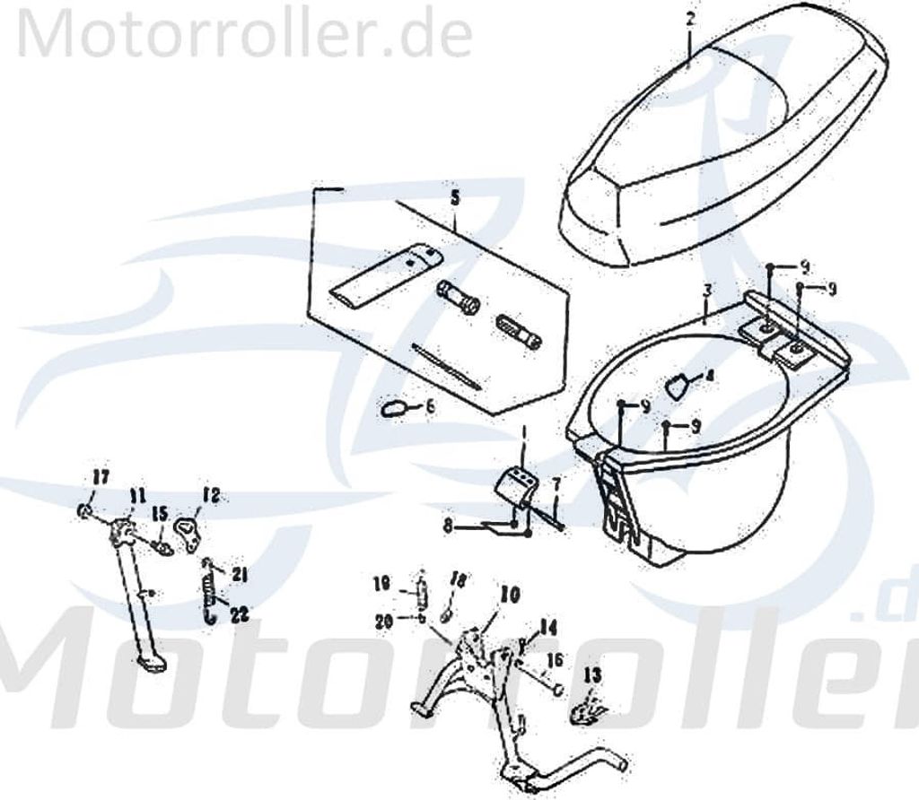BORDWERKZEUGSATZ Sitzbank Motorrad 50cc 74080