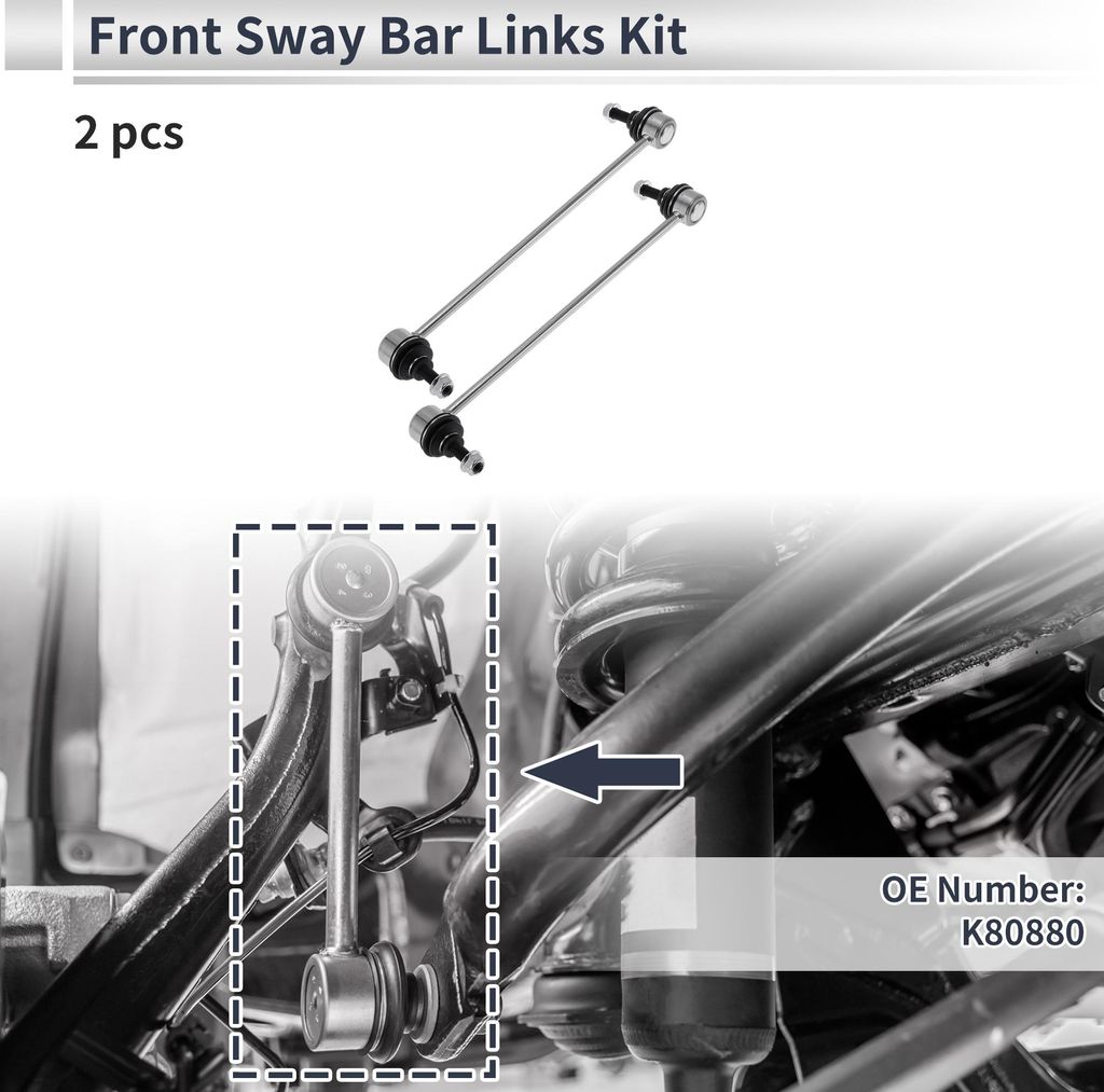 Stabilisatorlenker Ohne Buchse Für VOLVO C30 2007-2013 Stabilisatorlenker-Set Aufh?ngungslenker Ohne Buchse Art.Nr K80880 Eisen Gumber Silberfarbe...