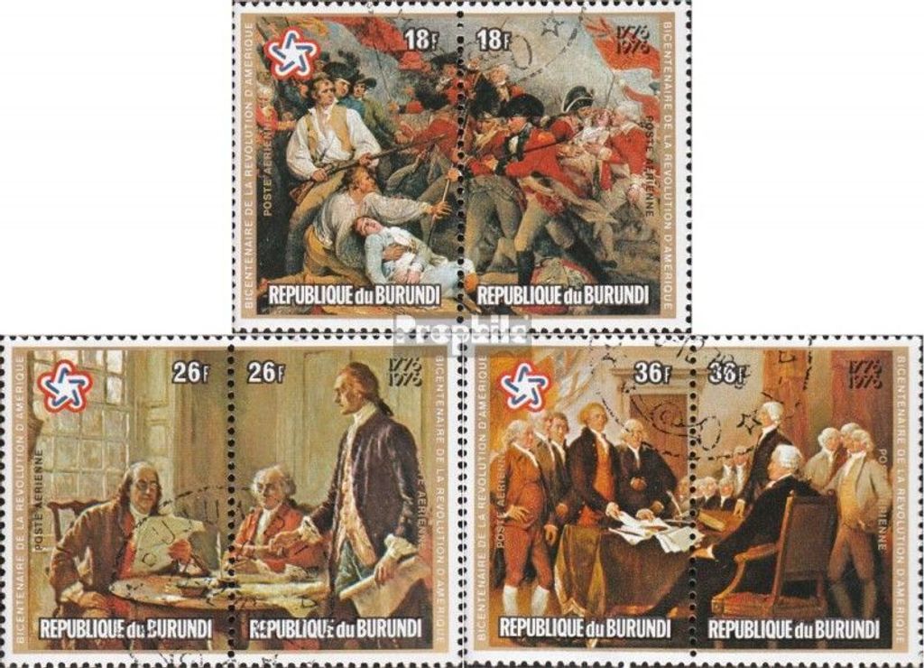 Briefmarken Burundi 1976 Mi 1284A-1289A Paare (kompl.Ausg.) gestempelt Gemälde