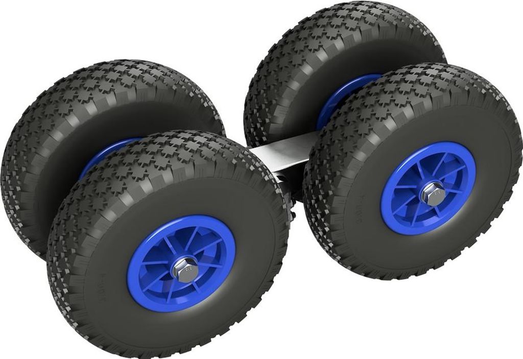 4er Bootsrollen Slipwagen Sliphilfe Bootstrailer PolyurethanReifen SUPROD RKSLUR-4-LU, Ø 260 mm, schwarz/blau