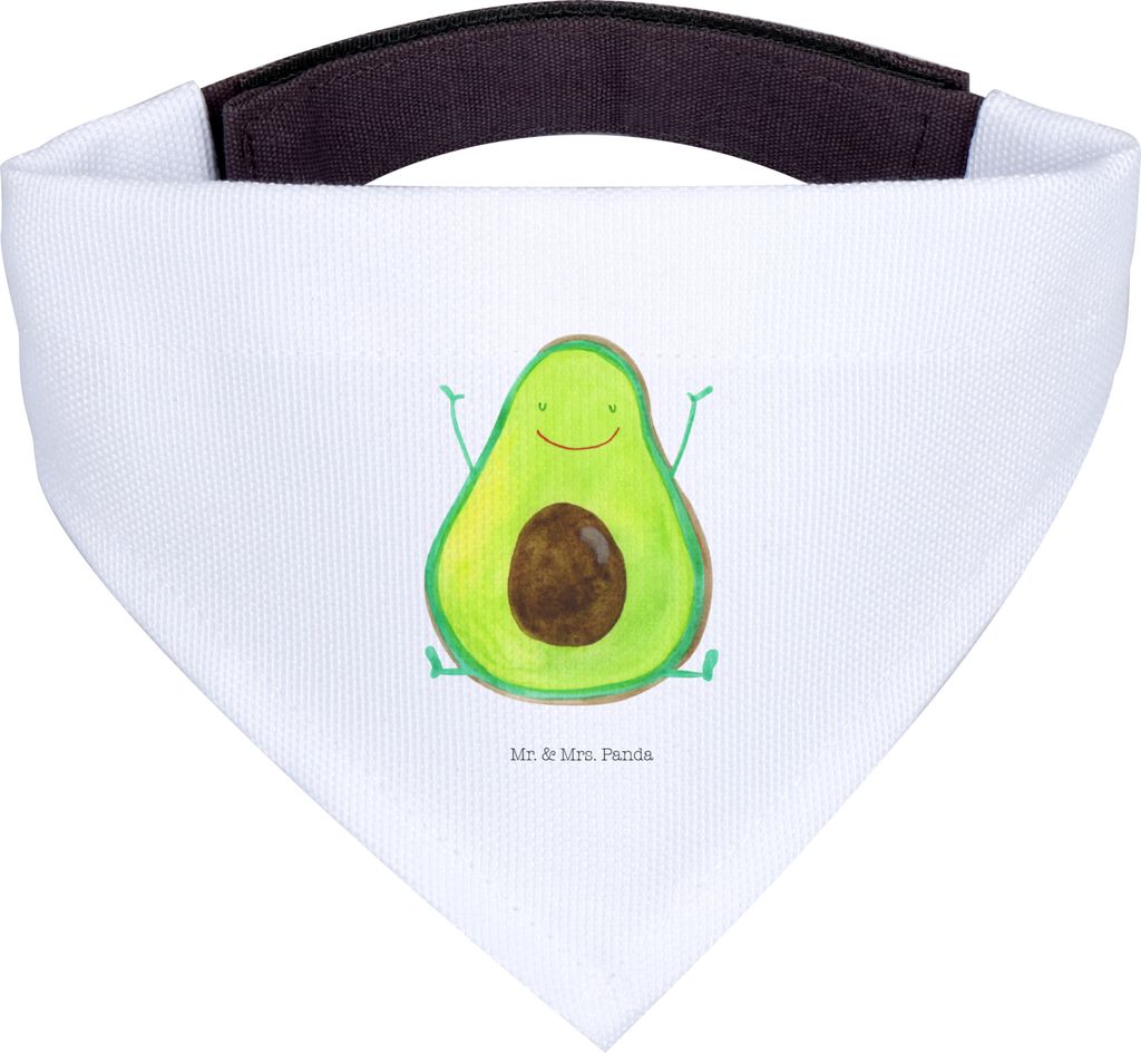 Mr. & Mrs. Panda Tuch Avocado Glücklich - Weiß - Geschenk, Hunde Halstuch, Freude, Frucht, Hund, Chaos, Für